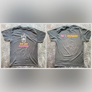 Dunkin Donuts Employee ‘Sip Sip Hooray’ T-Shirt SZ Large America Runs on Dunkin